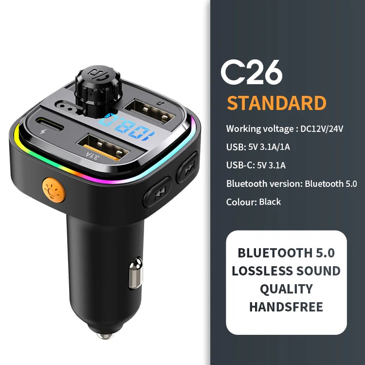 Bluetooth Transmitter Handsfre MP3 Player With Quick Charge Adapter for Car