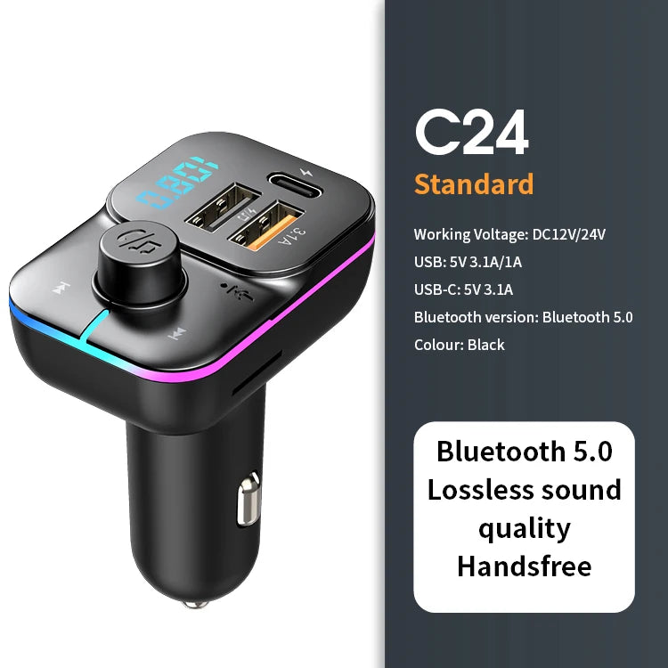 Bluetooth Transmitter Handsfre MP3 Player With Quick Charge Adapter for Car