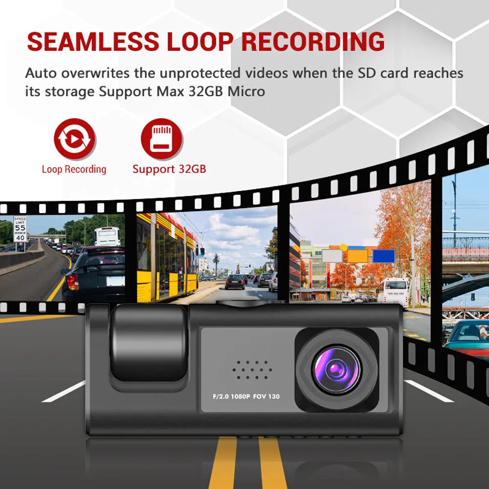 Dash Cam Night Vision Loop Recording